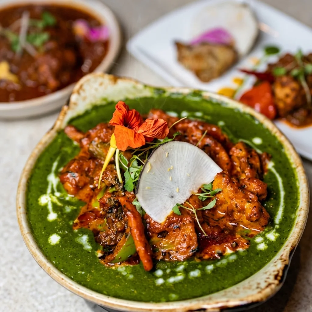 Indian food spread of curries, tandoori and naan from Dil Tak Indian Cuisine and Bar, delivered to Harbourfront in Toronto