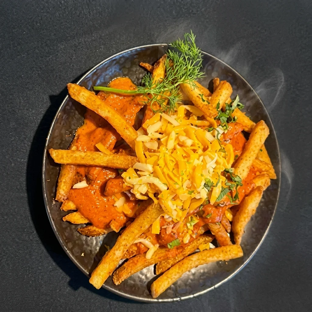 Butter chicken poutine with crisp fries, cheese and makhani gravy at Dil Tak in downtown Toronto
